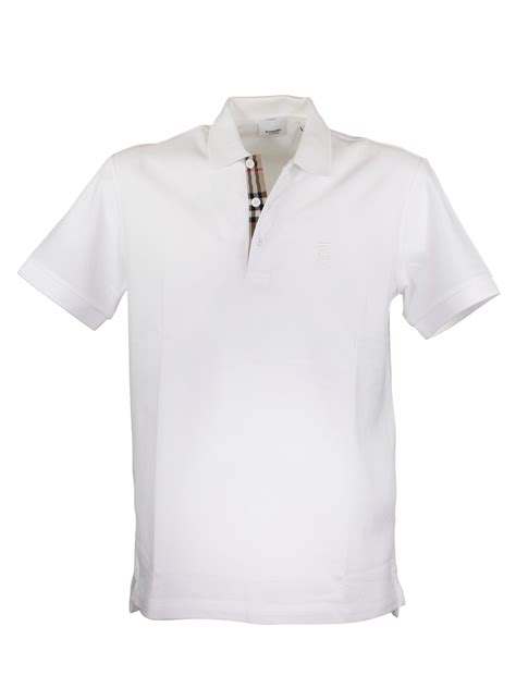 burberry eddie polo white|Burberry white polo t shirt.